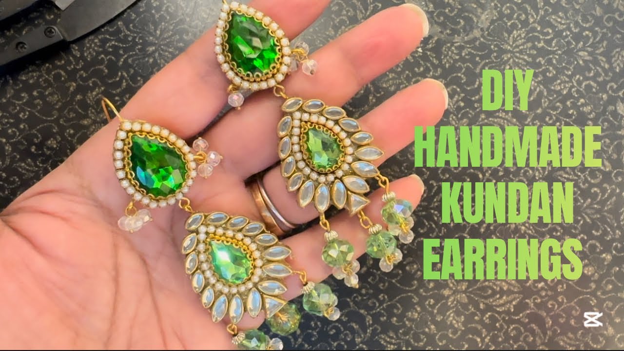 DIY Trending Kundan Earrings ❤️ #shortfeed #diycrafts​ #viralvideo​ #trendingreels​ #handmade #diy