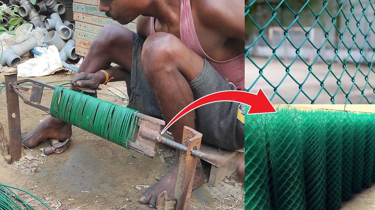 How to make a chain link fence | Handmade PVC coated chain link fencing DIY