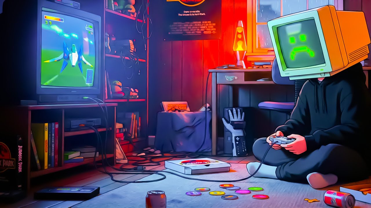 Rainy gaming Night  Star Fox 64 🌧️ Lofi & Ambient Beats [Sleep, Study, Nostalgia]