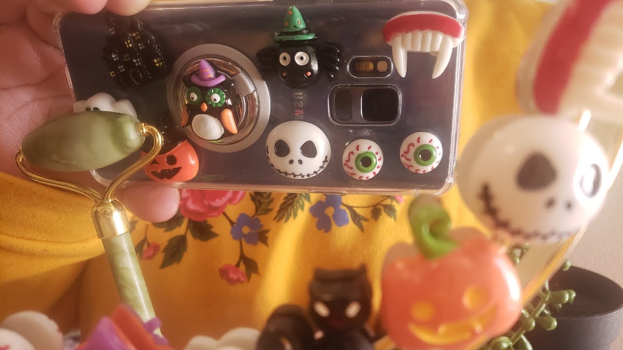 ASMR Rolling Jade Roller Over Camera / Textured Phone Case, Slow Rolling, ( Halloween ) - No Talking