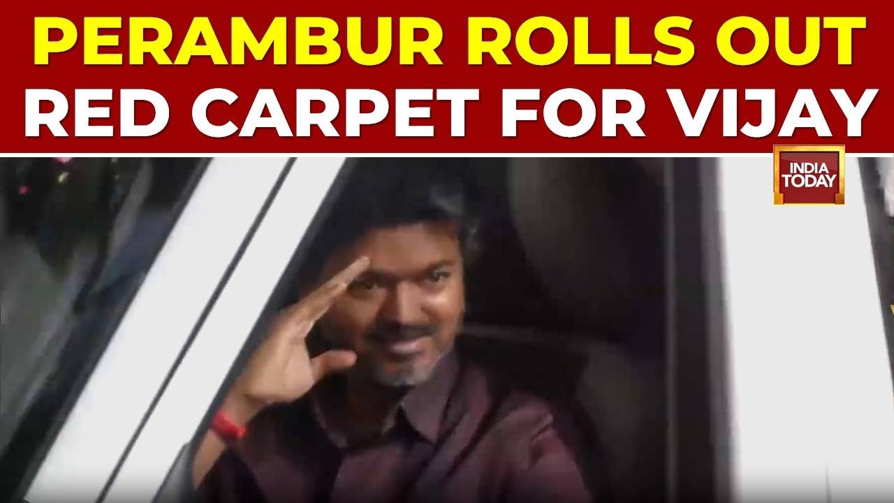 Watch: Tamil Nadu CM Vijay Draws Massive Crowds During First Perambur Visit For Welfare Launch