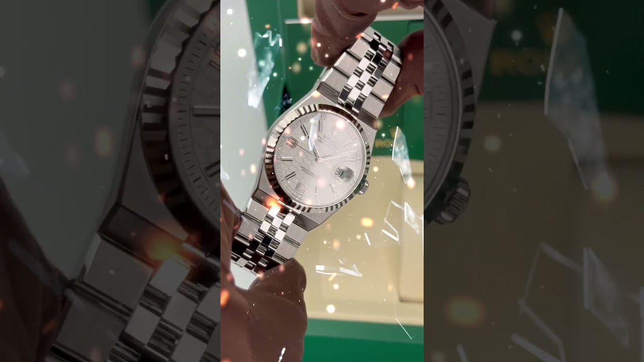 Rolex Land-Dweller 40mm 127334 18kt White Gold Fluted Bezel Flat Jubilee Honeycomb Motif Dial