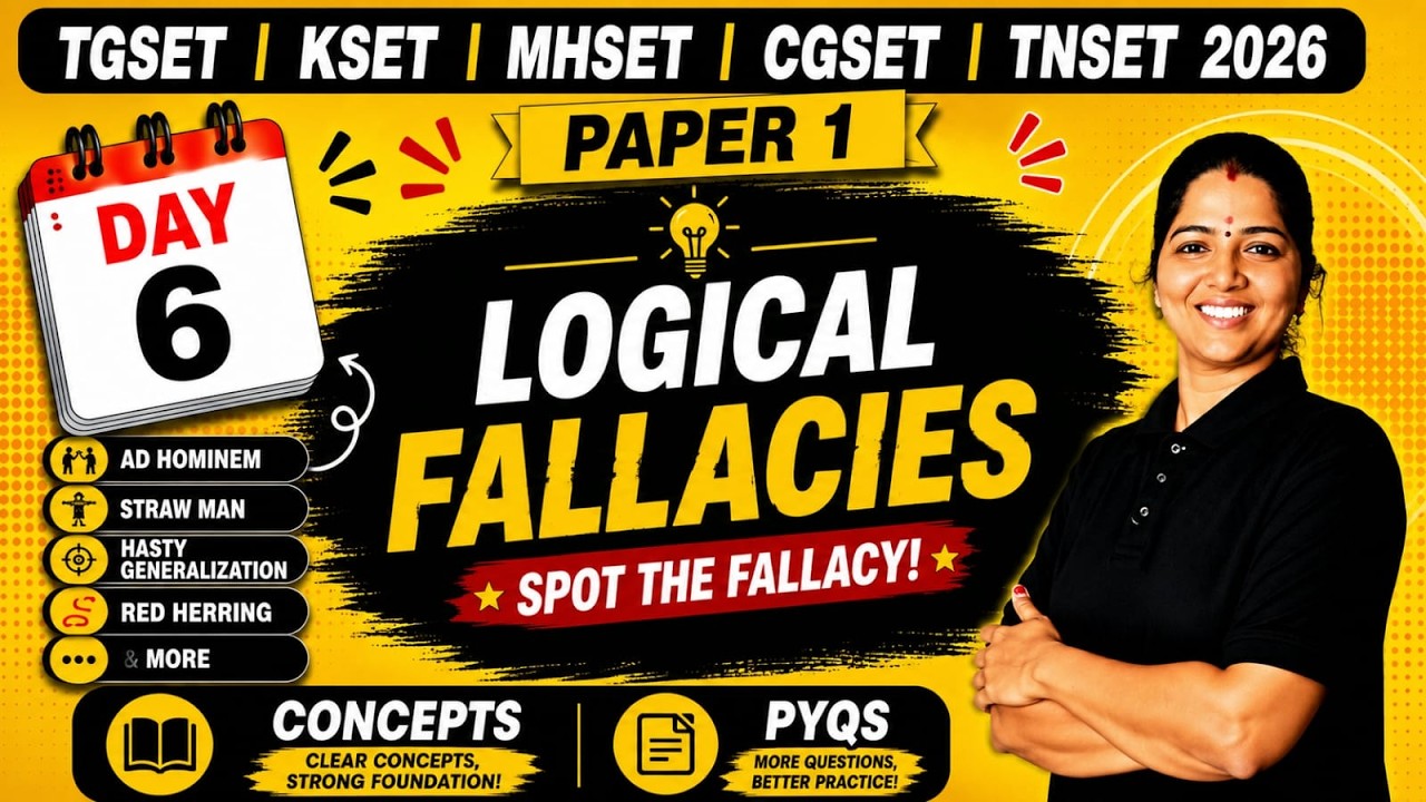 🚀 FREE SET Paper 1 LIVE|LOGICAL FALLACIES|Concept + PYQs|TG SET|KSET|MH SET|CG SET|TN SET