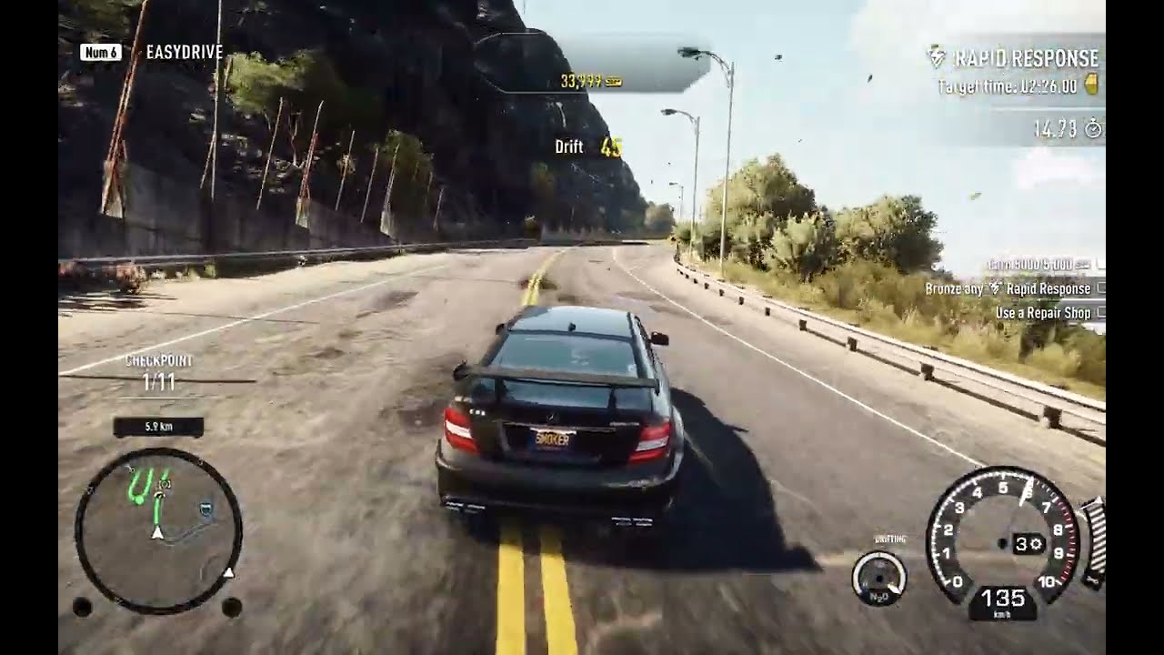 Need For Speed - Rivals Playing as a COP Driving Mercedes C63 AMG & Unlocking Aston Martin Vanquish.