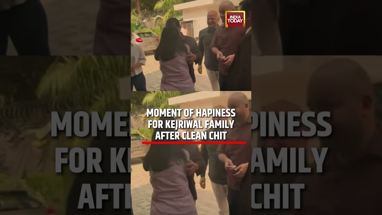 Arvind Kejriwal's Emotional Hugs For Wife And Kids After Acquittal In Liquor Policy Case