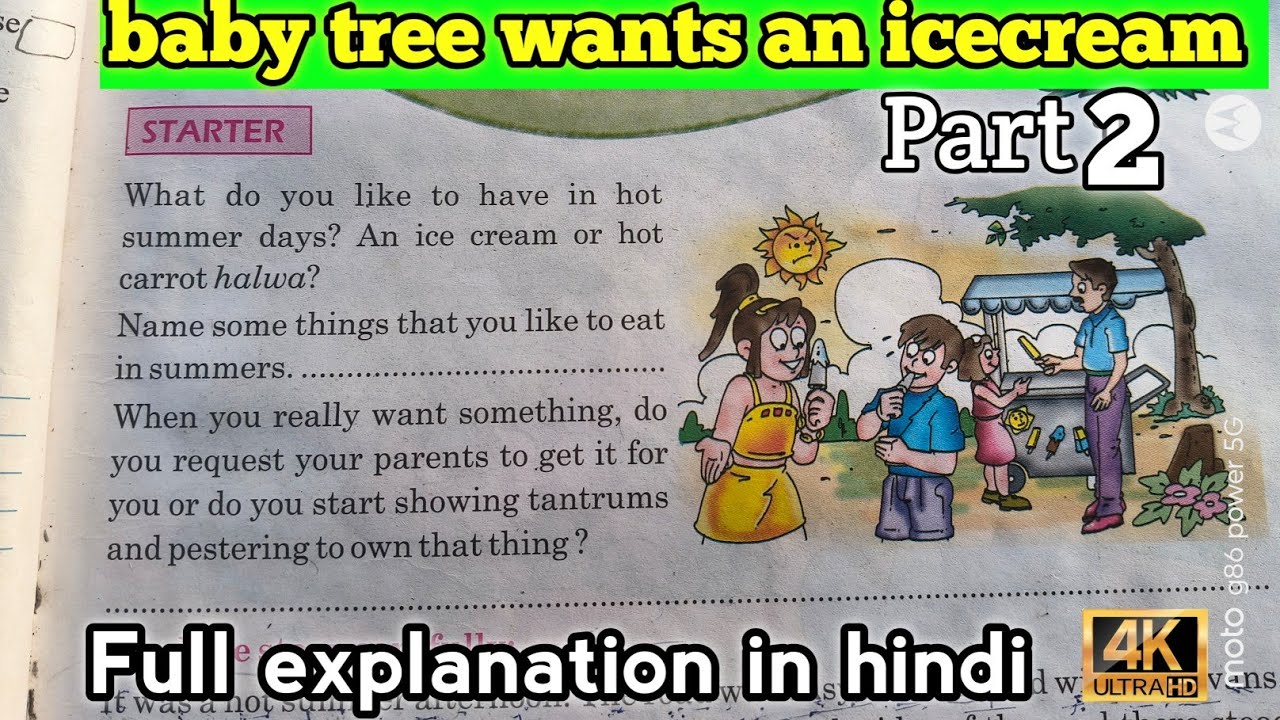 Baby Tree wants an ice cream⚡ ll English Story ll 🔥word to word meaning ll English learn with story 