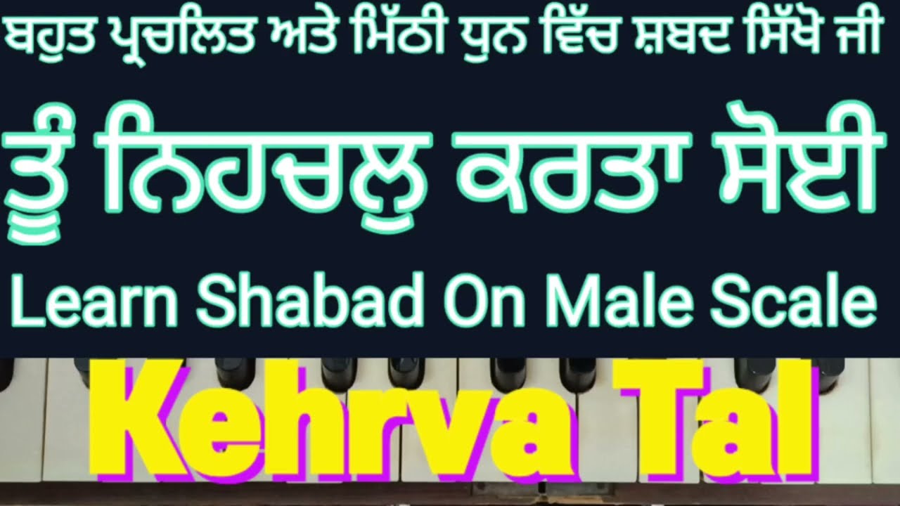 Tu Nihchal Karta Soi । Shabad On Harmonium Male Scale ।