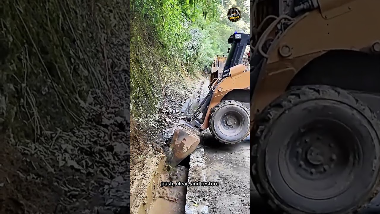 Drain Cleaning Duty &mdash; Bulldozer in Action 🚜