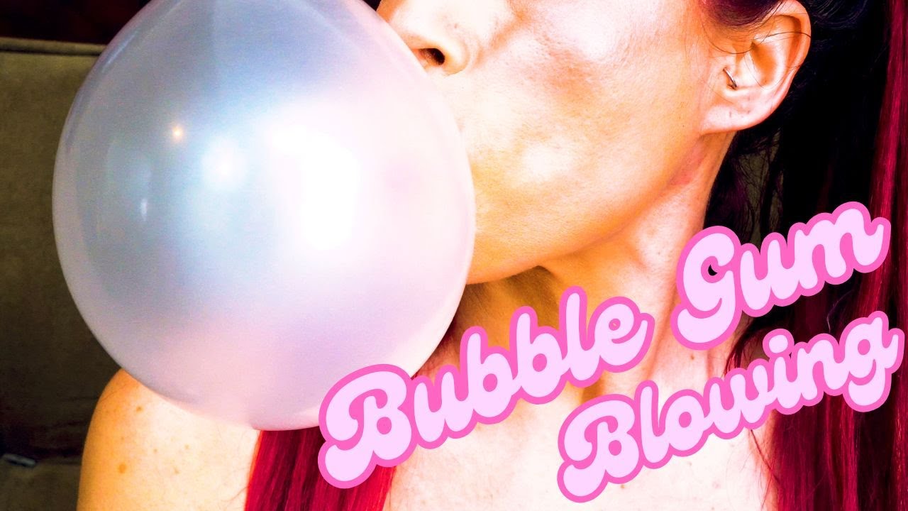 ASMR CLOSEUP BUBBLE GUM BLOWING no talking