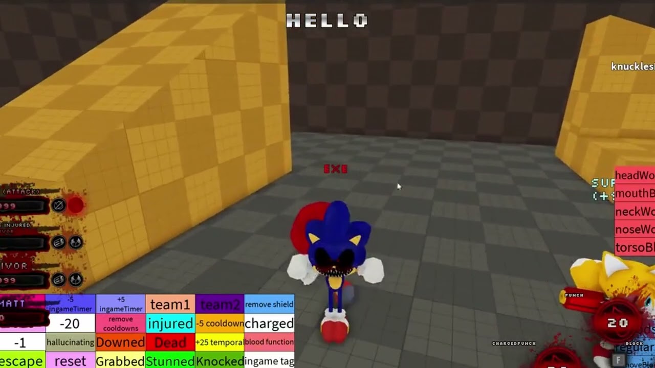 Sonic.exe the disaster 1.4 Knuckles charged punch leak