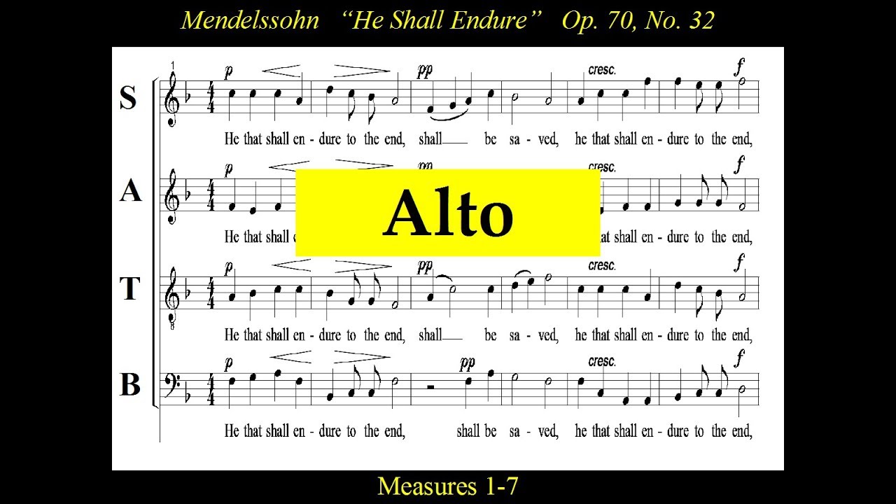 Mendelssohn - OP70 - Elijah -32 He That Shall Endure -Alto