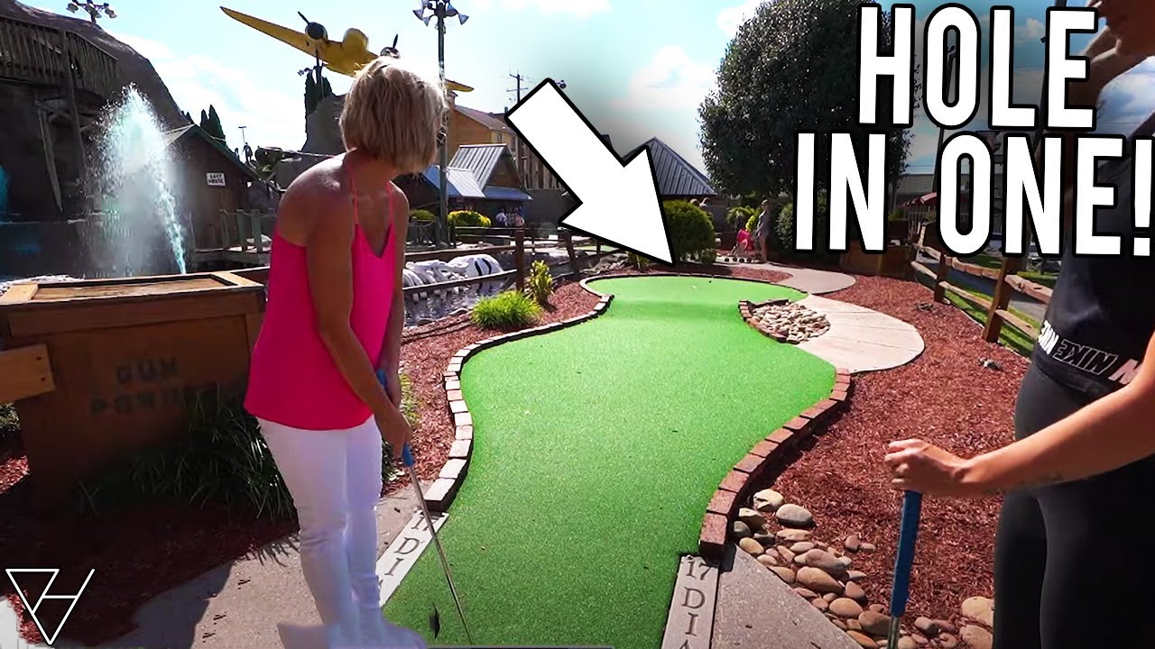 Awesome Mini Golf Course And A Hole In One With My Parents!