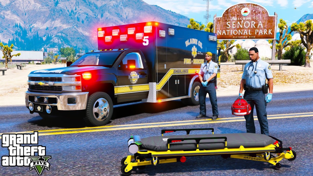 GTA 5 Paramedic Mod Responding To Huge Police Shootout