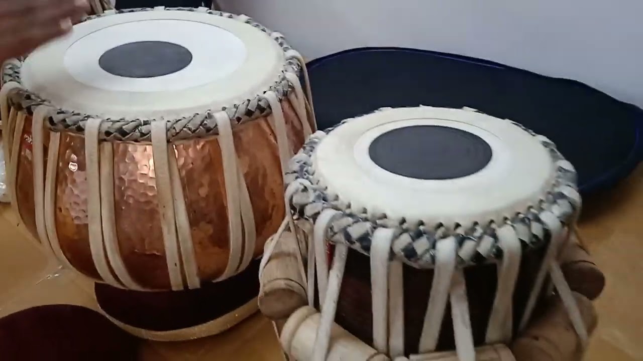 buy Tabla pair with padded carry bag, ring set with top cover, tuning hammer, bayan blocks (gitti)
