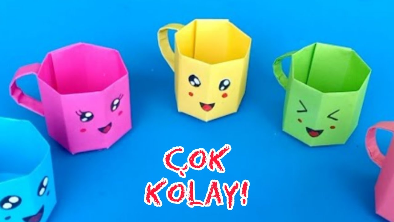 KAĞITTAN KUPA BARDAK YAPIMI / Kolay Origami