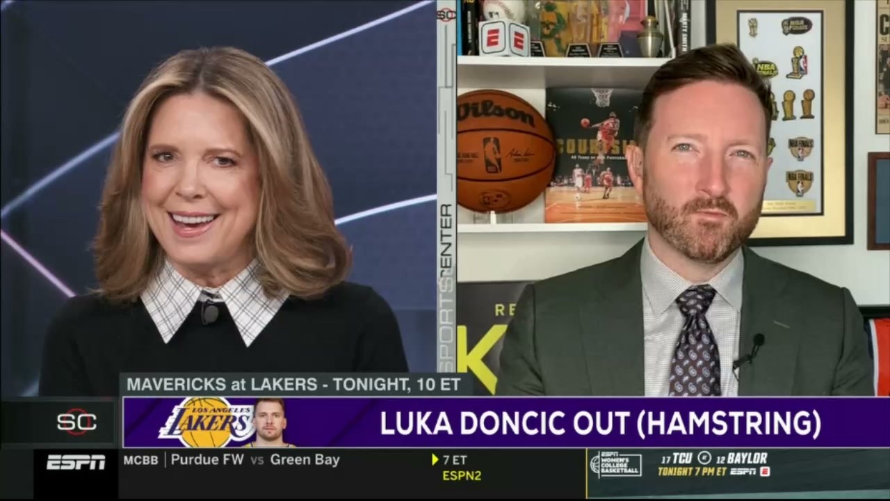 Dave McMenamin update on Lakers starting lineup vs. Mavericks tonight: Luka Doncic OUT, LeBron?