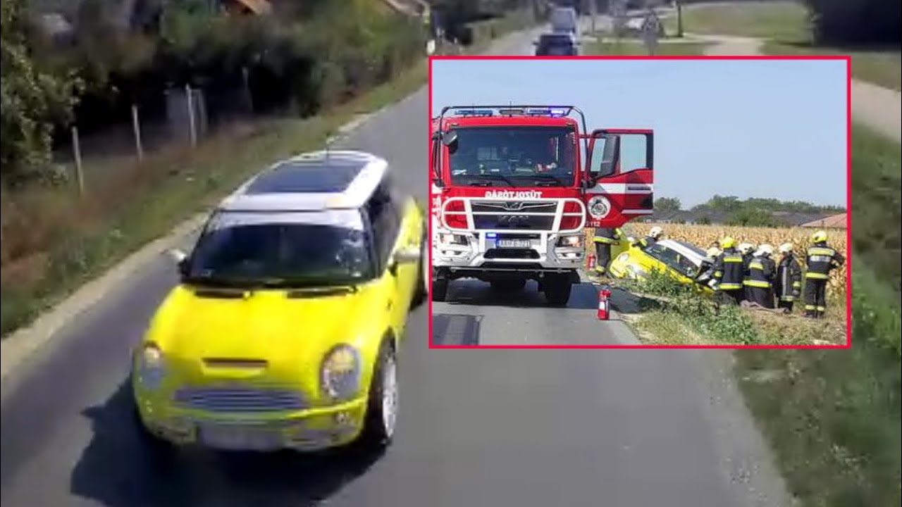 Dashcam rögzítette az ütközést: Mini tért át Volvo kamion sávjába a 87-es főúton