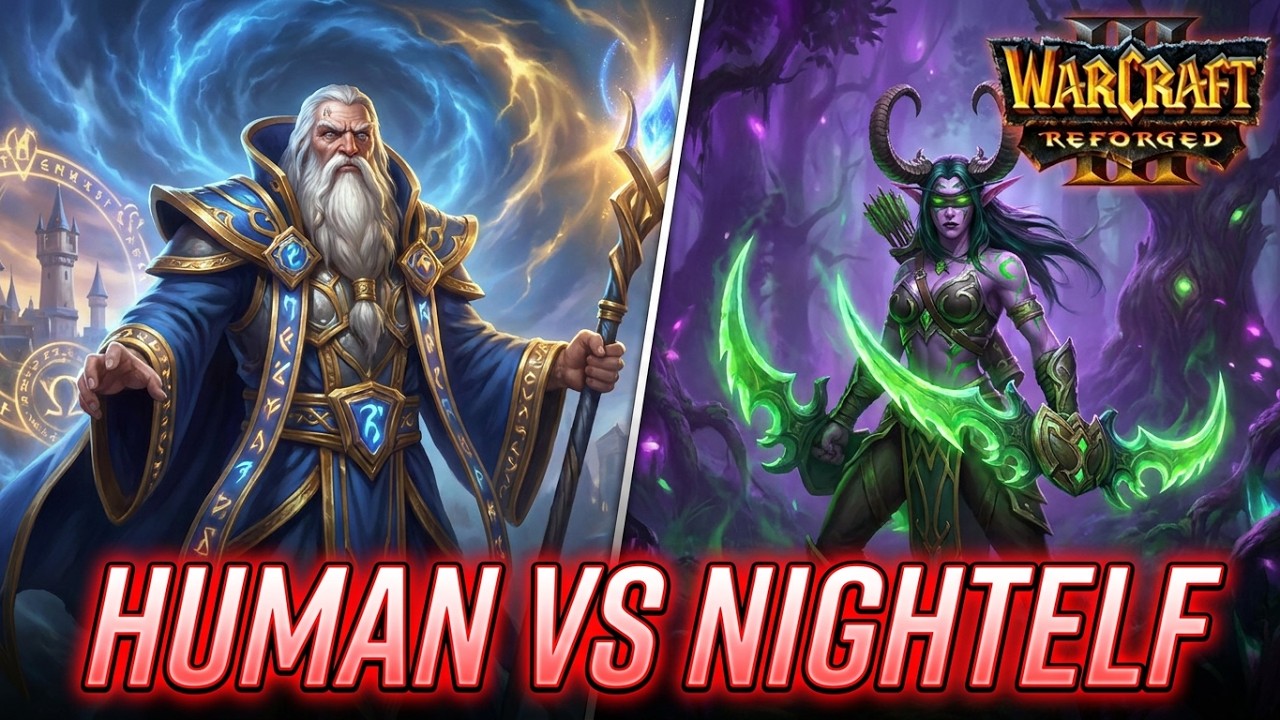 Warcraft 3 Reforged 1vs1 Human vs Nightelf [Deutsch/German] Full WC3 Gameplay