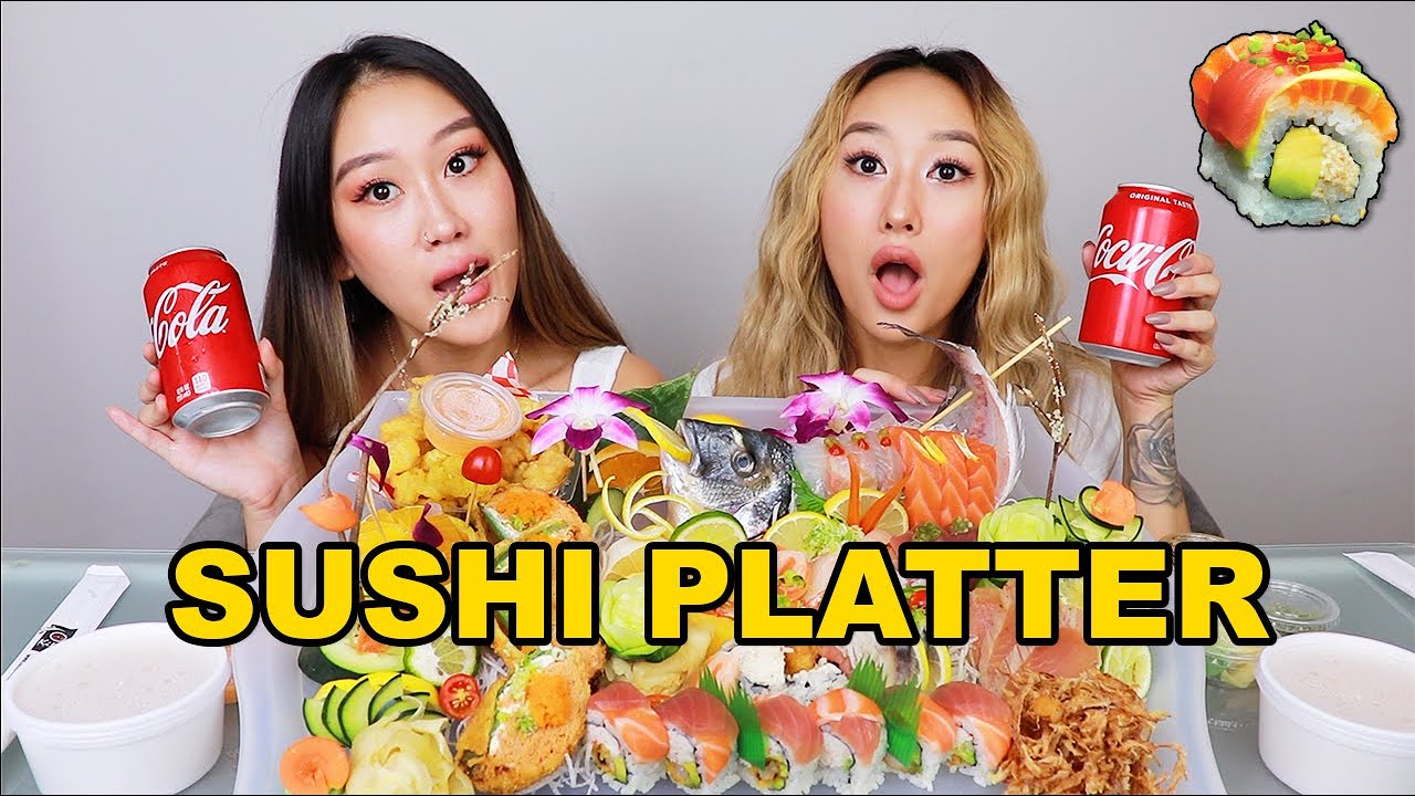 SUSHI/SASHIMI PLATTER MUKBANG 🍣 🤤