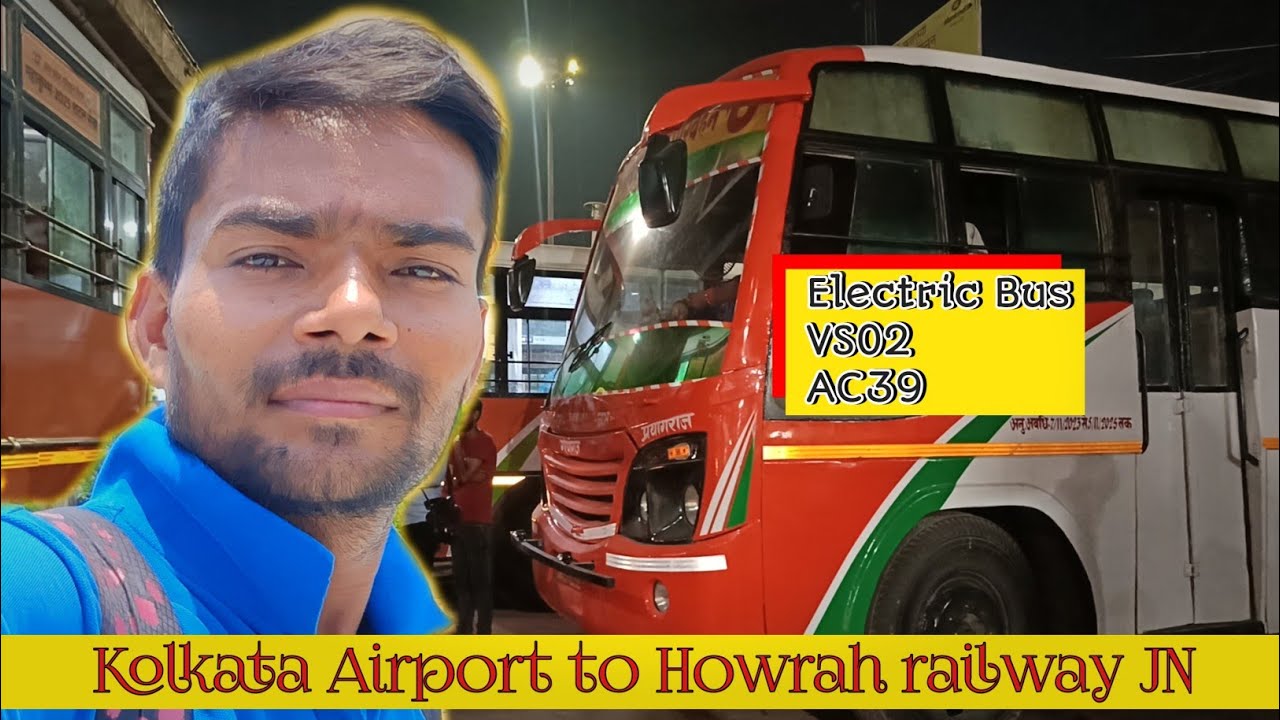 Subhash Chandra Bose international airport to Howrah jn electric bus#airport #kolkata