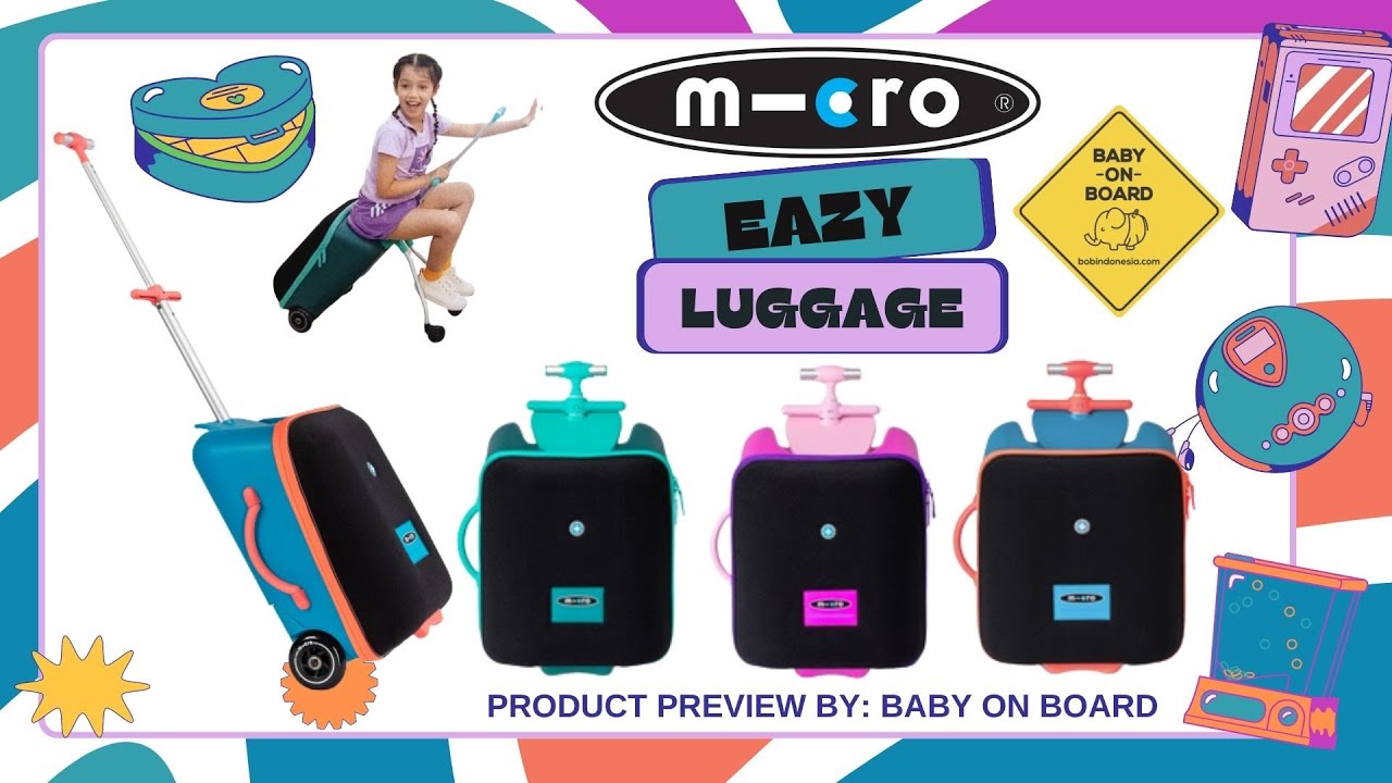 Micro Luggage EAZY Cabin Size Ride On Luggage Stroller