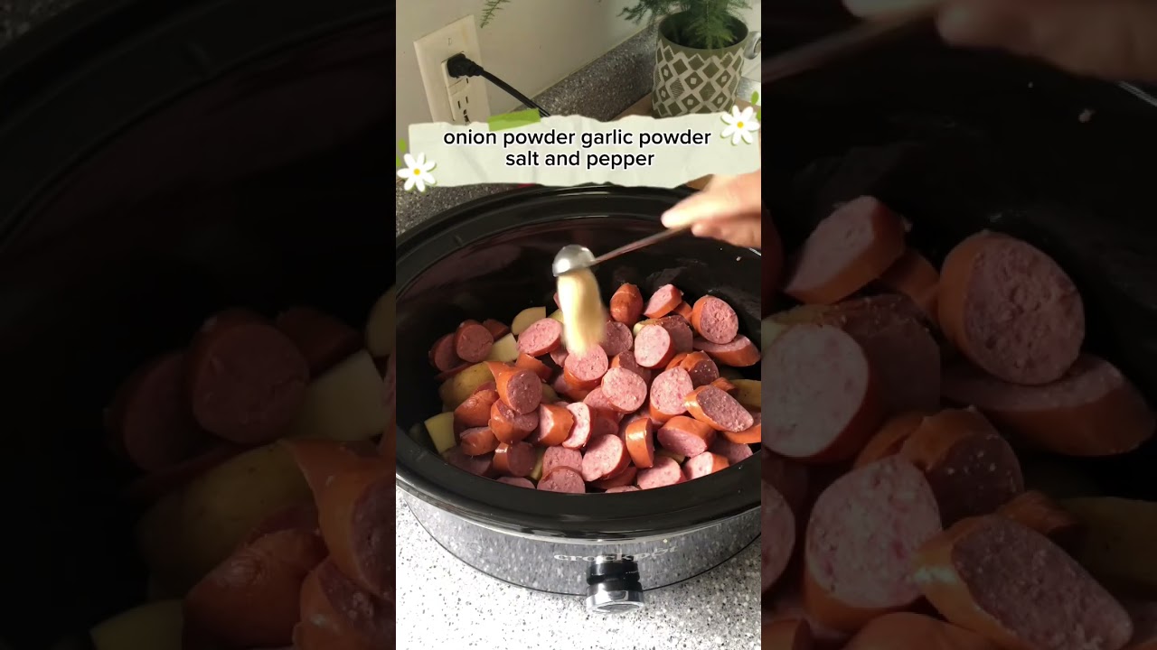 CROCKPOT SAUSAGE & POTATOES #homemaker #momlife #easyrecipe #crockpotrecipes #tasty #cooking #easy