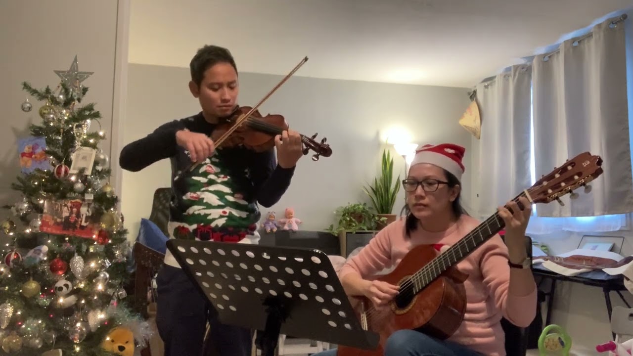 Greensleeves cover . Duet Violin Guitar by Paul & Caroline