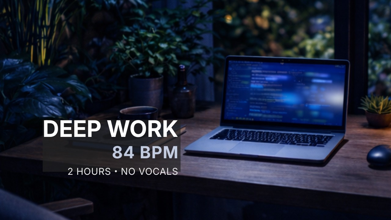84 BPM Deep Work Music – Coding Focus (2 Hours)
