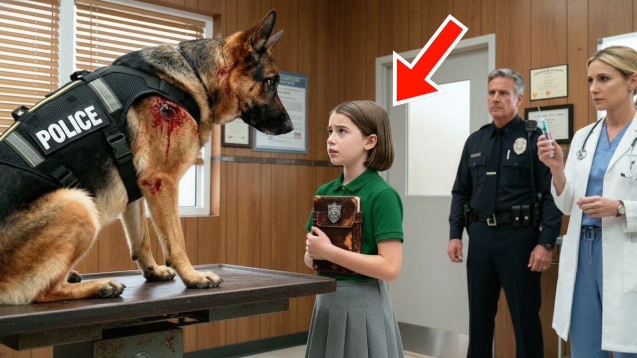 De stervende politiehond werd behandeling geweigerd, totdat een klein meisje de geheime code van zij