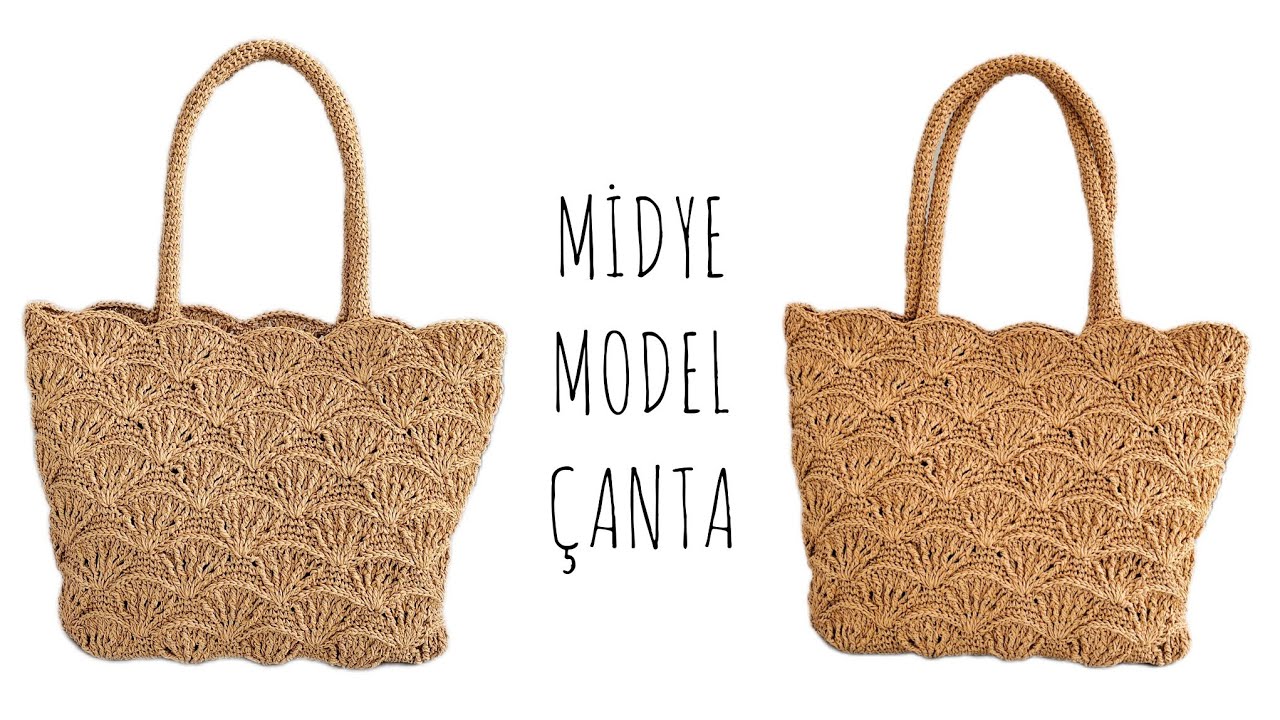 KAĞIT İPTEN MİDYE MODEL ÇANTA YAPIMI (DETAYLI ANLATIM)🧶