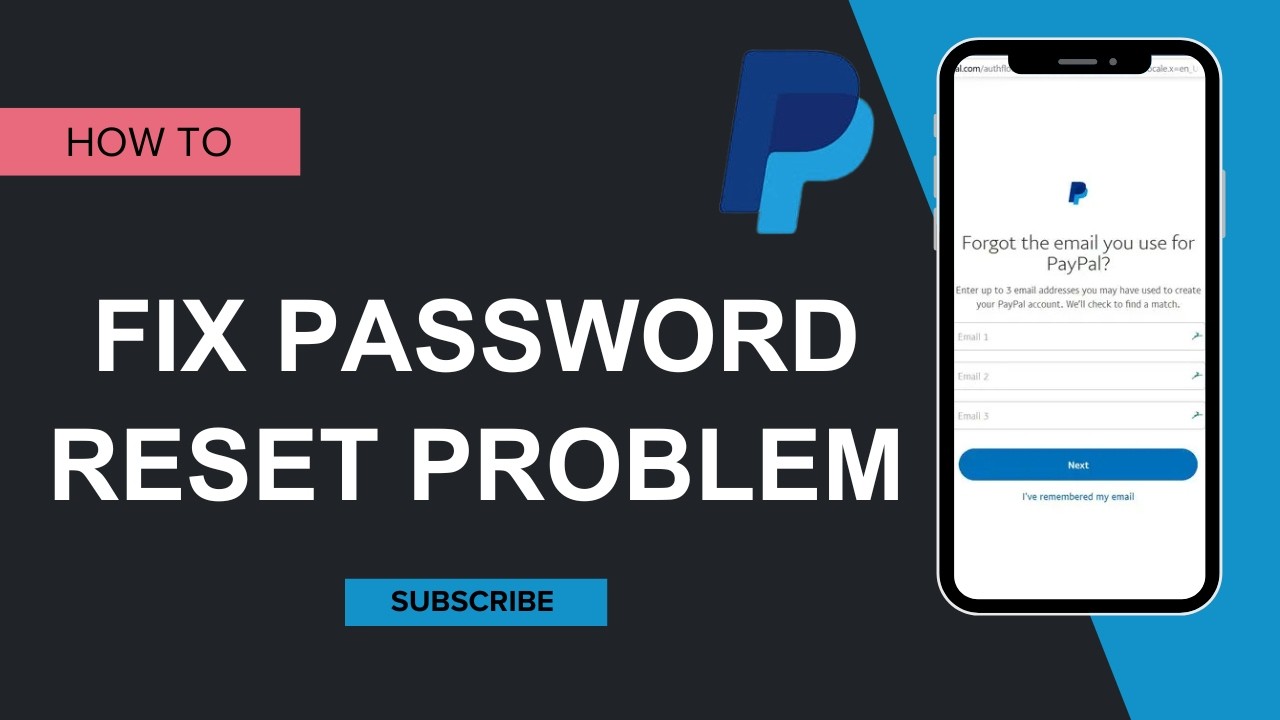 how to fix paypal password reset problem