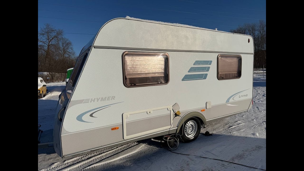 Немецкий караван-турист Hymer Eriba на 3-4 места с французской кроватью мувером и палаткой огонёк