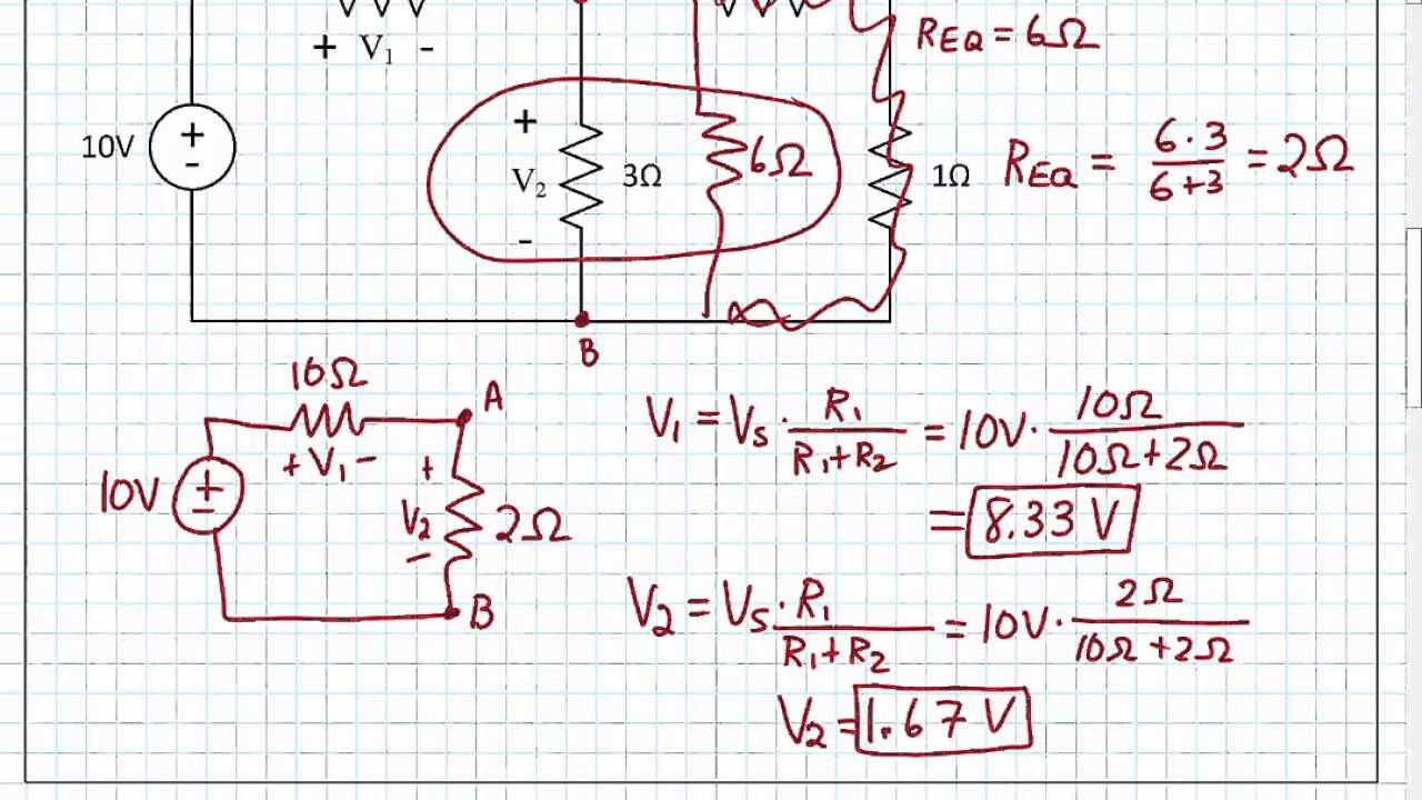Пример деления напряжения ECE 100 08