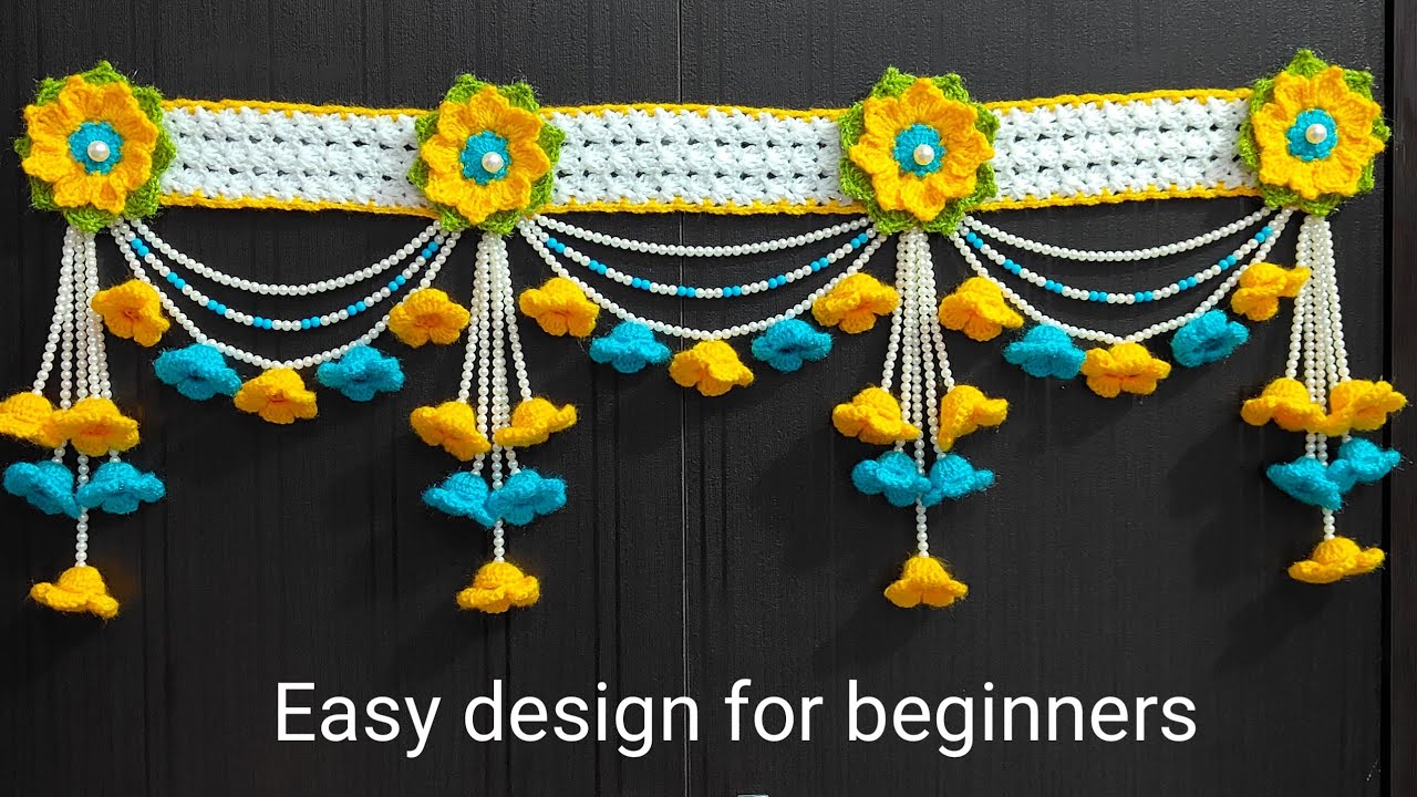 Diwali Special 🥰Bell Flower Toran 💯 Door Hanging Toran/New & Easy Design for Beginners # Crochet 