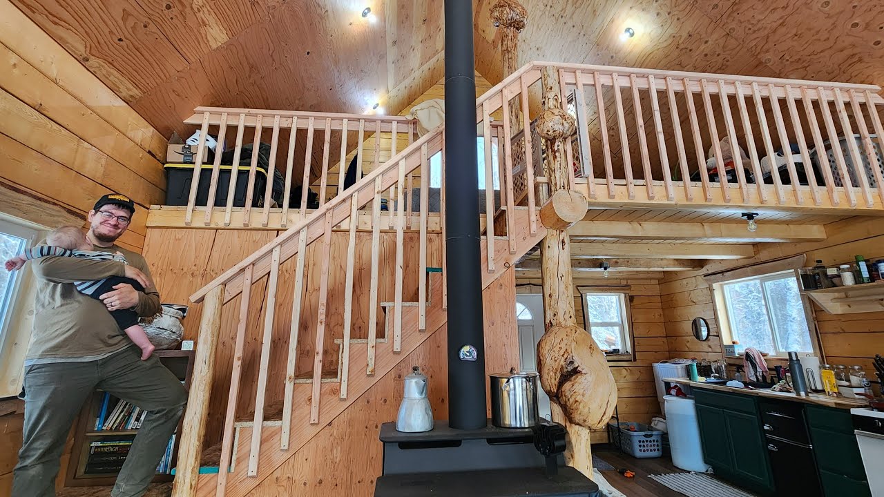 Building Railing For The Cabin Loft | Interior Finish & Freezing Rivers