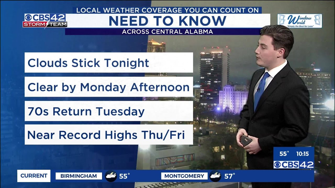 Abnormally Warm Weather Continues - Near Record Highs Thursday