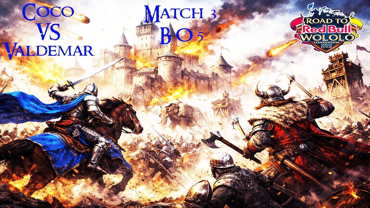 AOE4 Cast Tournoi RBW - Coco HRE vs Valdemar Français Match 3 - Red Bull Wololo: Londinium
