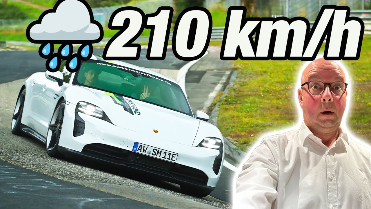 Nürburgring Nordschleife im Regen: Porsche Taycan GTS bei 210 km/h!