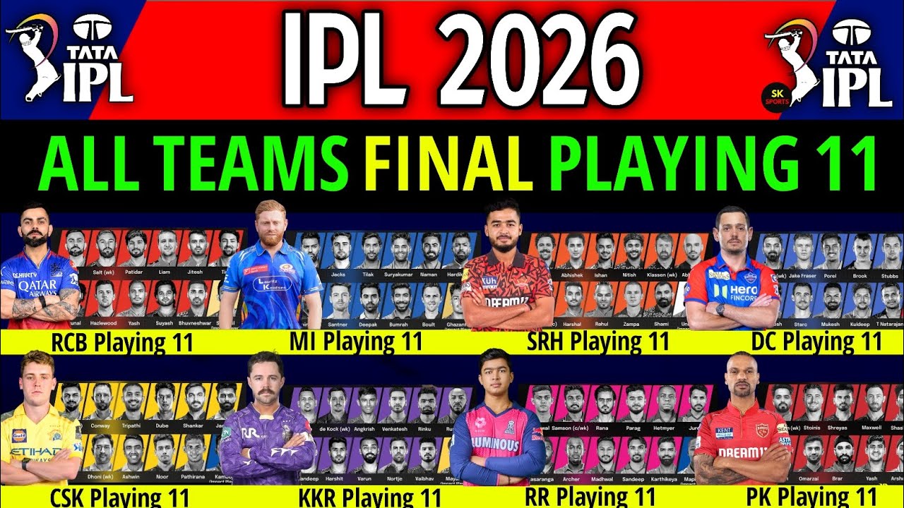 IPL 2026 - All 10 Teams Playing 11 | All Teams Playing XI IPL 2026 | All Teams Playing 11 IPL 2026