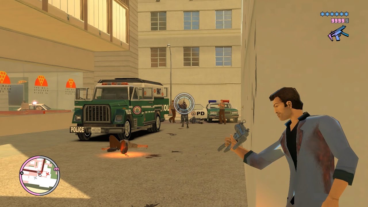 GTA Vice City Nextgen Edition Starfish Island Police Shootout + Six Star Wanted Level Escape