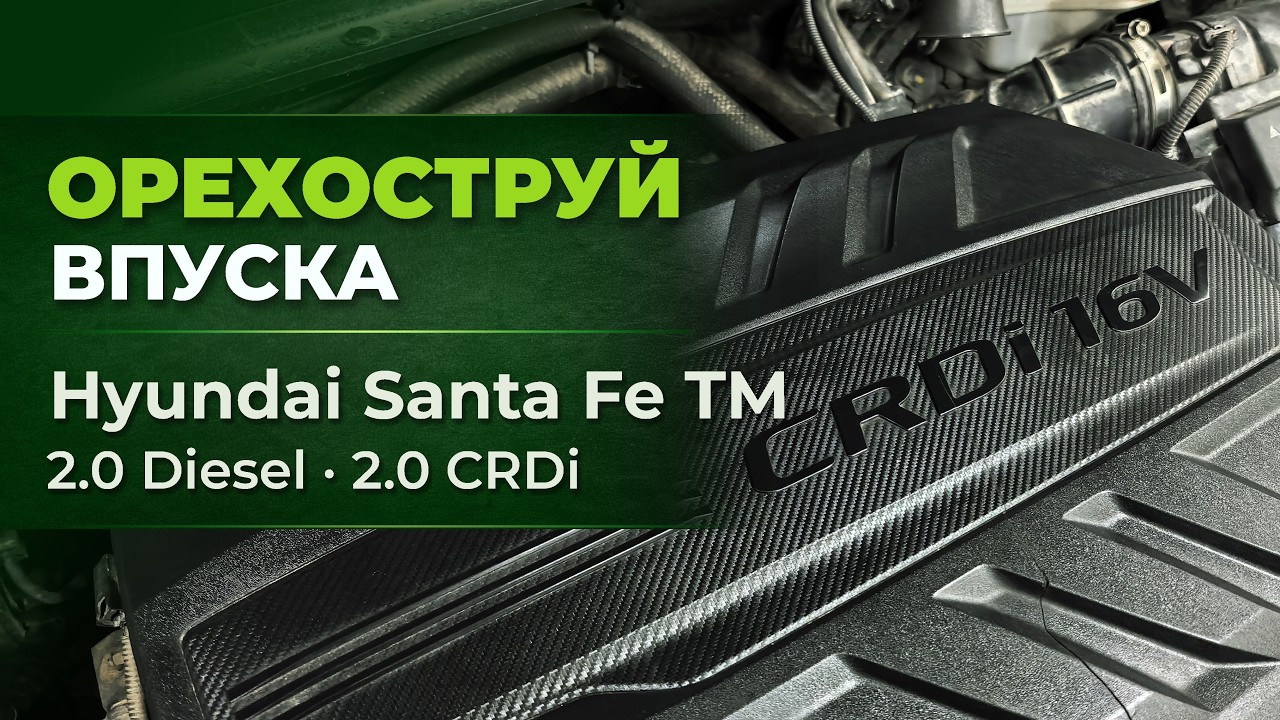 Hyundai Santa Fe TM дизель: орехоструй впуска на 140 000 км — реальное «до / после»