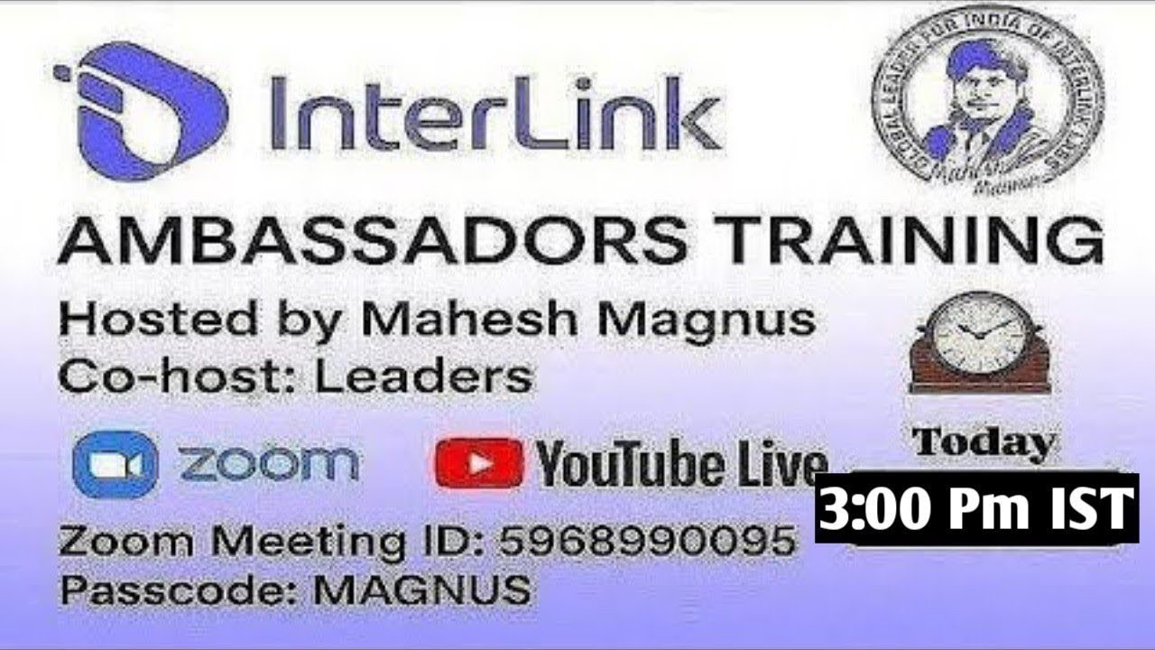 InterLink Afternoon Live 19-01-2026 Ambassadors Onboarding Members Training Session