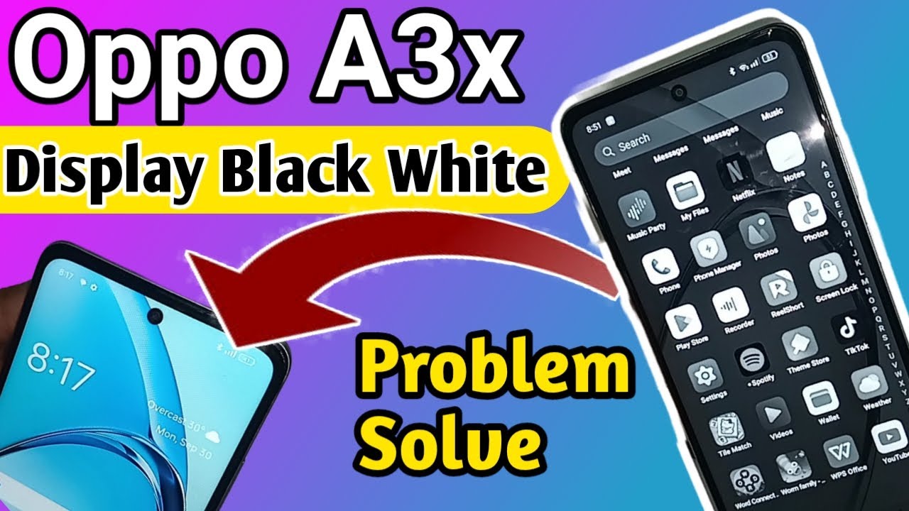 Oppo A3x Display Black and White