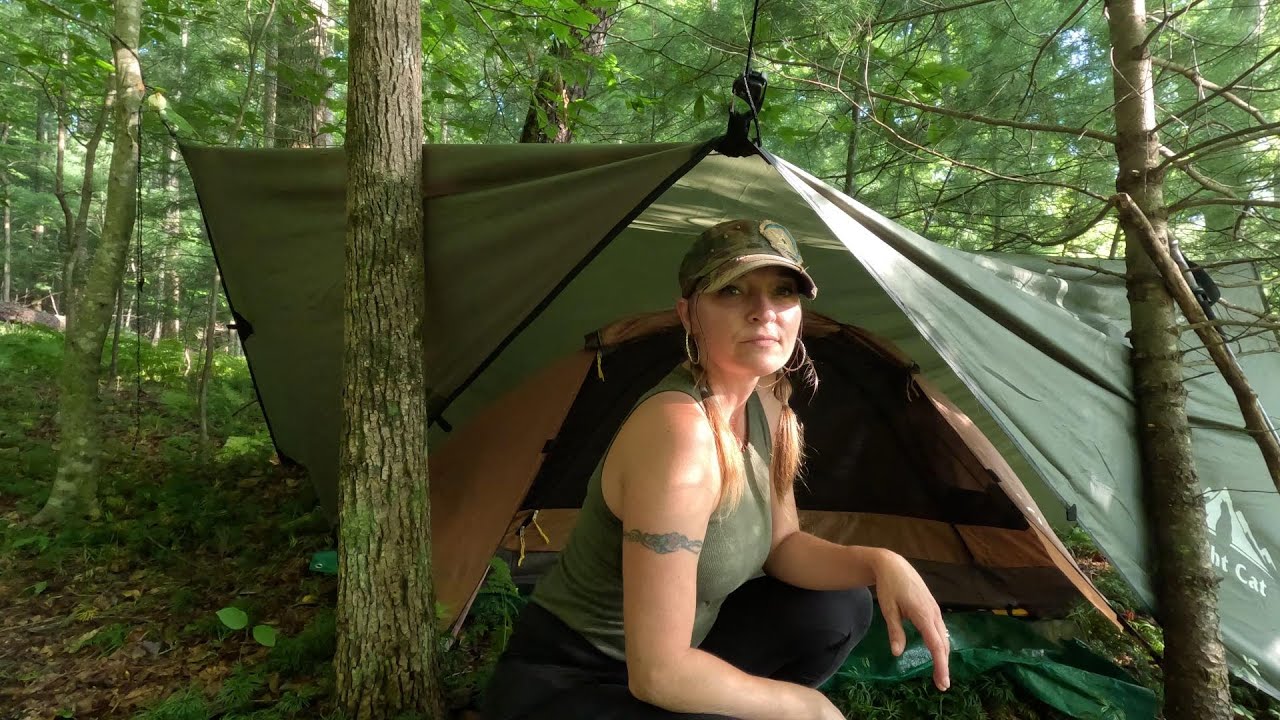 Solo stealth tent camping