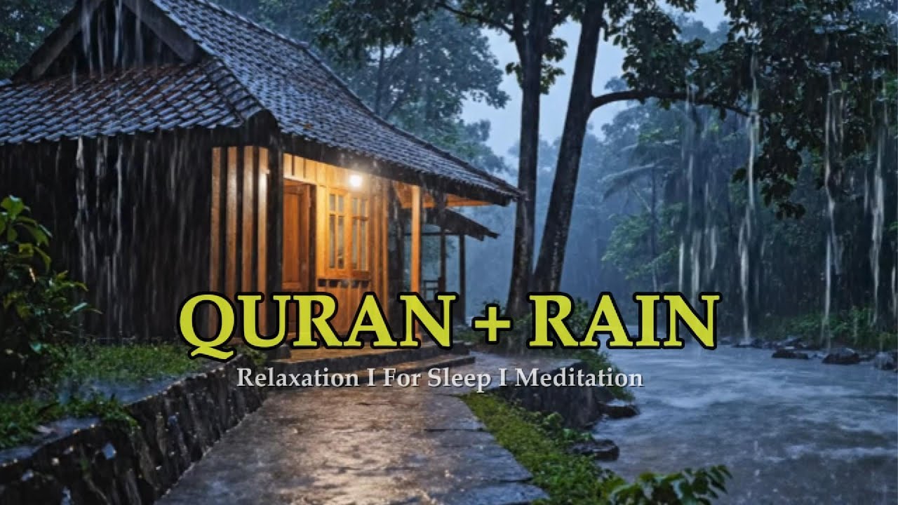 Quran to Stop Overthinking & Wash Away Anxiety | Heavy Rain & Thunder for Deep Sleep, Focus, Study