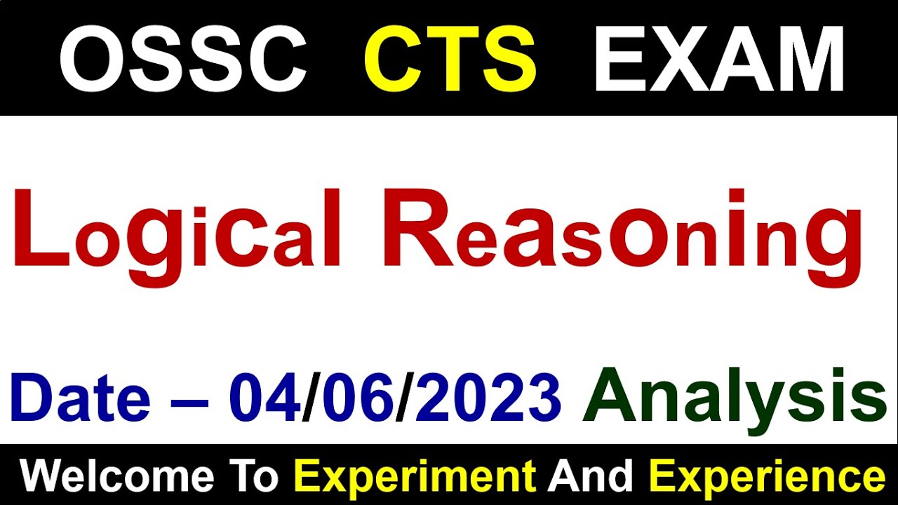 OSSC CTSRE Exam Reasoning Paper Analysis (Previous Year)| #ossc #osscexam
