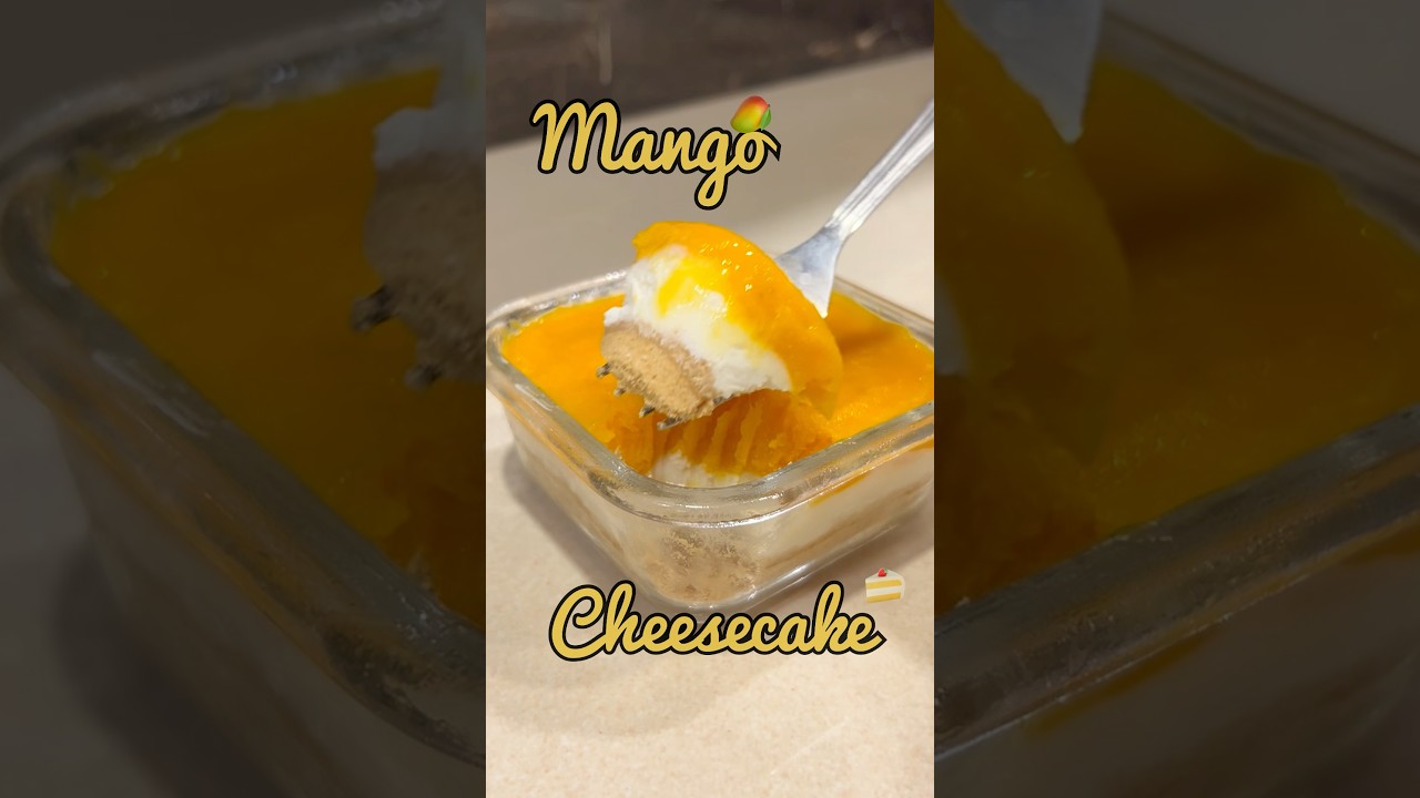 No-Bake Mango Cheesecake Recipe #mango #cheesecake #mangorecipes #dessertrecipe #healthy