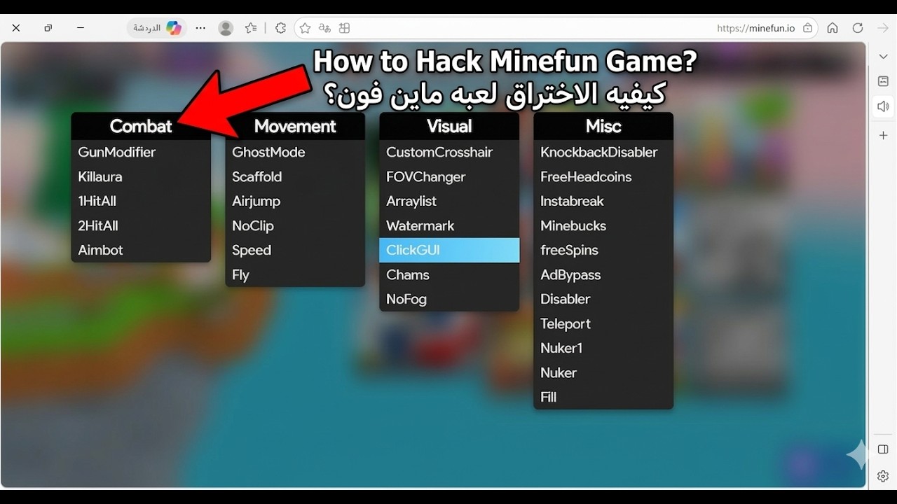 How to activate the hack in MINEFUN.IO