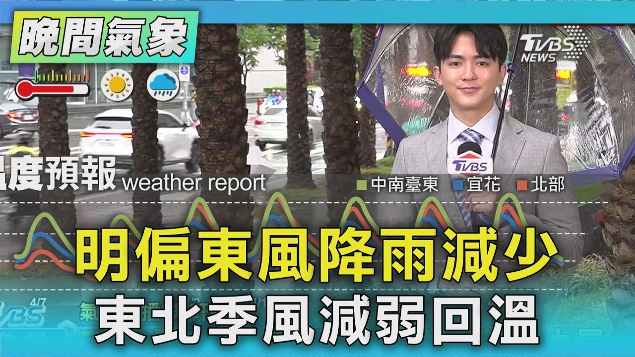天氣/明偏東風降雨減少 東北季風減弱回溫｜氣象主播 吳軒彤｜TVBS氣象站｜TVBS新聞20260407 @TVBSNEWS01