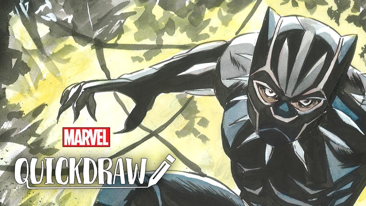 Artist Sanford Greene draws the Black Panther – Marvel Quickdraw